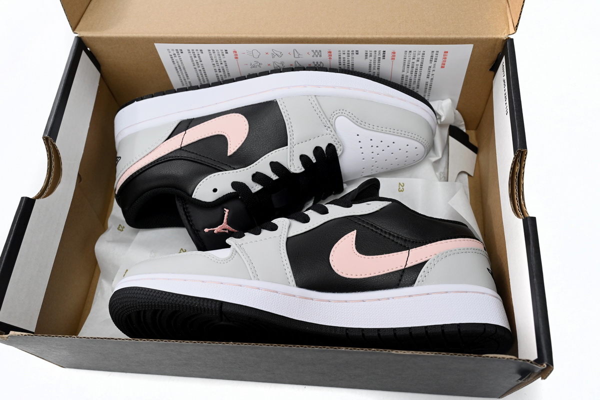 Air Jordan 1 Low 'Grey Fog Bleached Coral' 553558-062 - Sleek and Stylish Sneakers