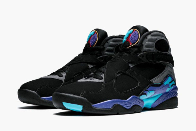 Air Jordan 8 'Aqua' Black/True Red-Fling Grey-Bright Concord 305381-025 | Stylish & Classic Shoes