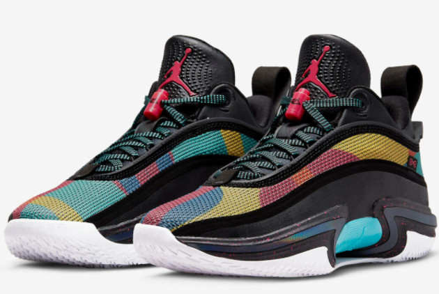 Air Jordan 36 Low 'Multi-Color' Black/Washed Teal - Vibrant Style!