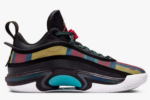 Air Jordan 36 Low 'Multi-Color' Black/Washed Teal - Vibrant Style!