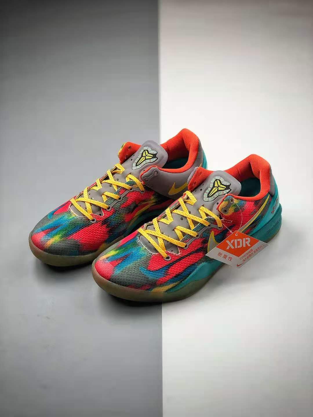 Nike Zoom Kobe 8 System GC Venice Beach Orange Blue Multi-Color 555286-002 - Stylish and Versatile Basketball Shoe