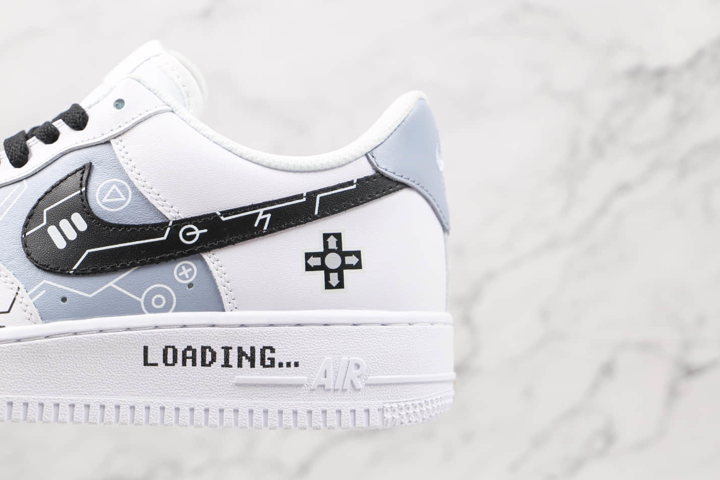 Nike Air Force 1 PS5 Buttons - White Gray CW2288-111