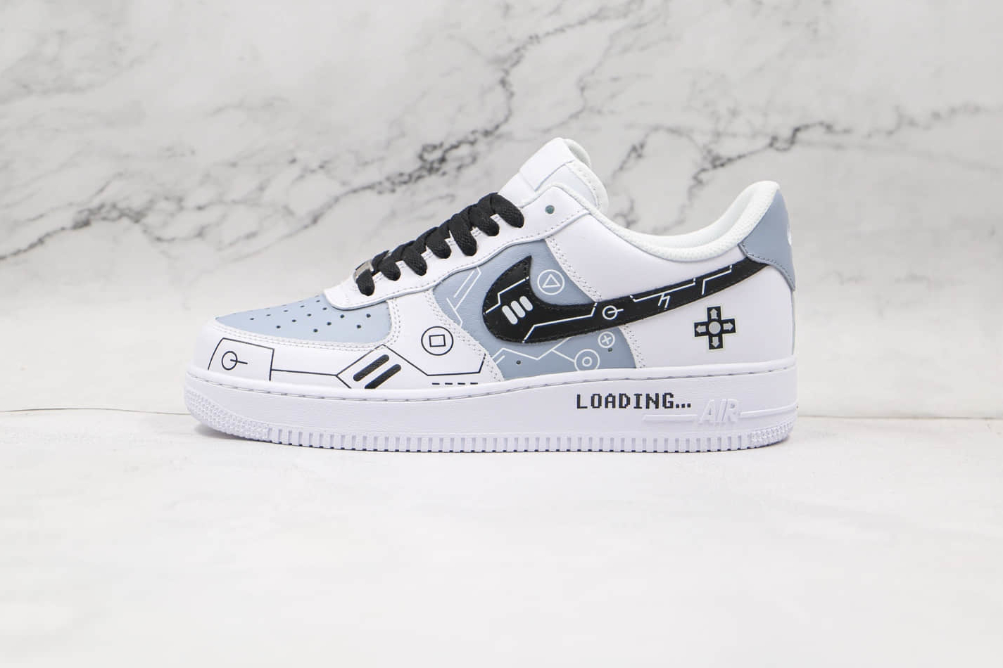 Nike Air Force 1 PS5 Buttons - White Gray CW2288-111