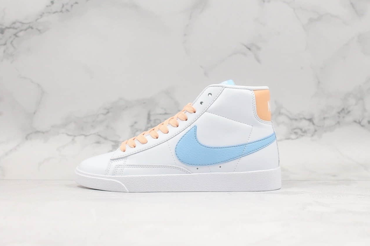 Nike Blazer Mid Vintage Sued White Psychic Blue Sunset Haze 917862 604 - Stylish Retro Sneakers for Trendsetters