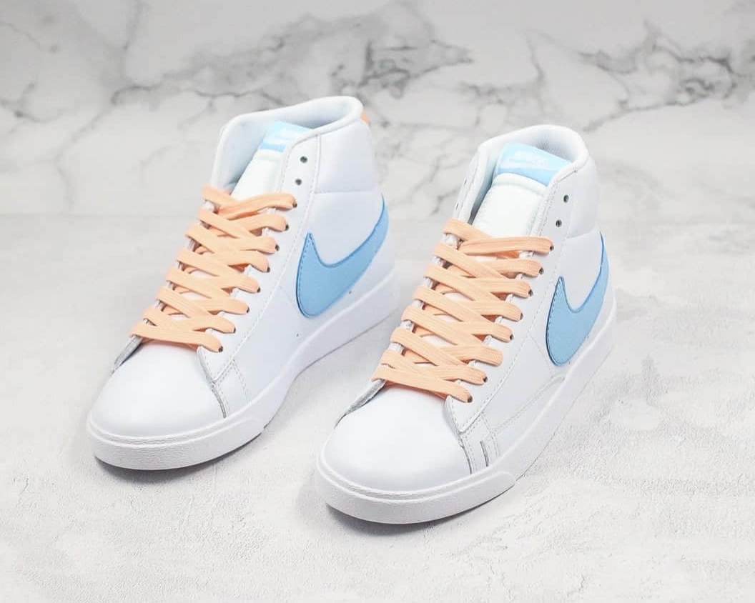 Nike Blazer Mid Vintage Sued White Psychic Blue Sunset Haze 917862 604 - Stylish Retro Sneakers for Trendsetters