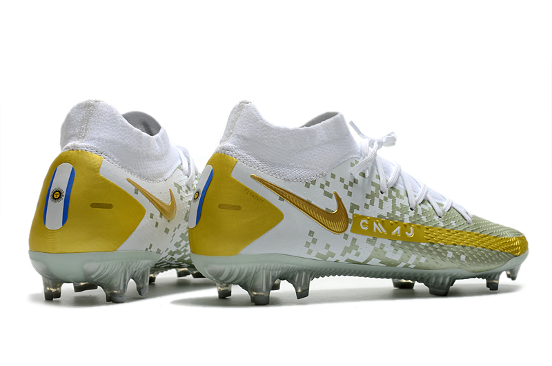 Nike Phantom GT Elite DF FG - White Grey Gold | High Performance Soccer Cleats