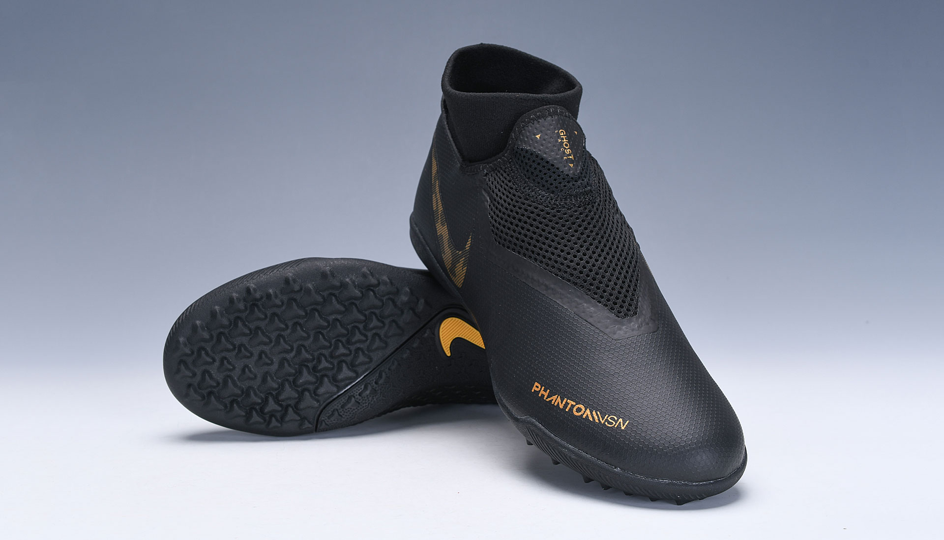 Nike Phantom VSN Academy DF TF 'Black Metallic Vivid Gold' AO3269-077 - Ultimate Football Shoes for Turf Games | Free Shipping Available